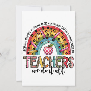 Invitation Cadeau pour Enseignant Les Enseignants Font Tout
