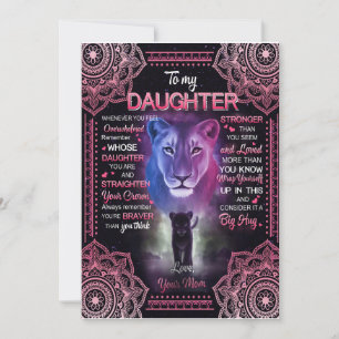 Invitation Cadeau pour fille   Lettre à ma fille de la part d