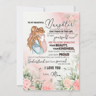 Invitation Cadeau pour fille   Lettre à ma fille de la part d