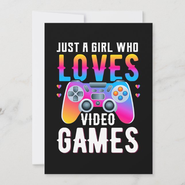 Invitation Cadeau pour joueuse | Juste une fille qui aime les (Devant)