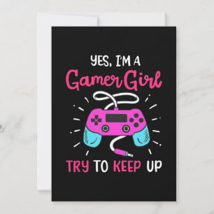 Invitation Cadeau pour joueuse Oui je suis une fille joueus