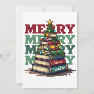 Invitation Cadeau pour l'enseignant Livres de Noël pour l'e