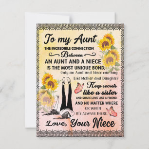 Invitation Cadeau pour ma tante, cadeau tournesol de ma nièce