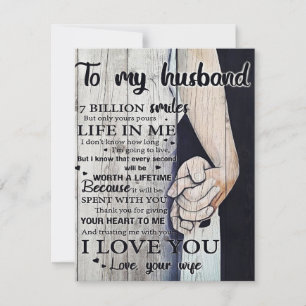 Invitation Cadeau pour mon mari Lettre adorable pour mon ma