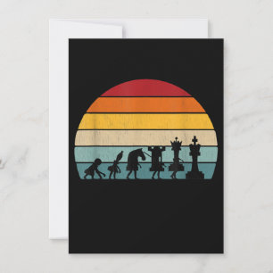 Invitation Cadeau Rétro Vintage Évolution Échecs Pour Un Joue