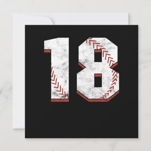 Invitation Cadeau sportif pour les 18 ans de baseball (Devant)