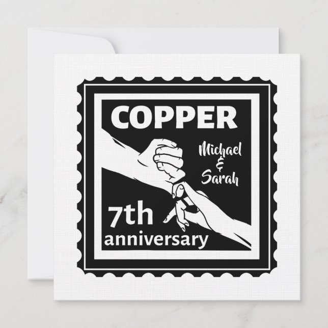 Invitation cadeau traditionnel de 7e anniversaire de mariage  (Devant)
