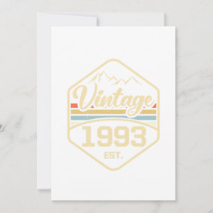 Invitation Cadeau vintage 1993 Est 28e anniversaire