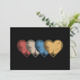Invitation Cadeau vintage de la Saint-Valentin aux cœurs rétr