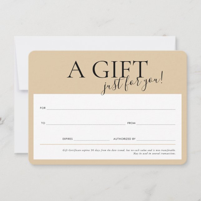 Invitation CADEAU VOUCHER élégant champagne d'affaires modern (Devant)