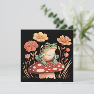 Invitation Cadeaux d'amoureux de grenouille botanique Fleur F