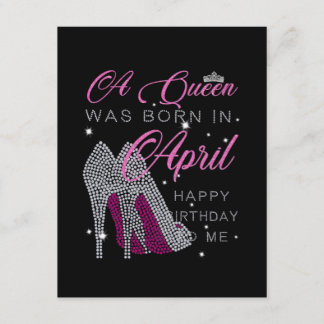 Invitation Cadeaux d'anniversaire | Une reine est née en avri