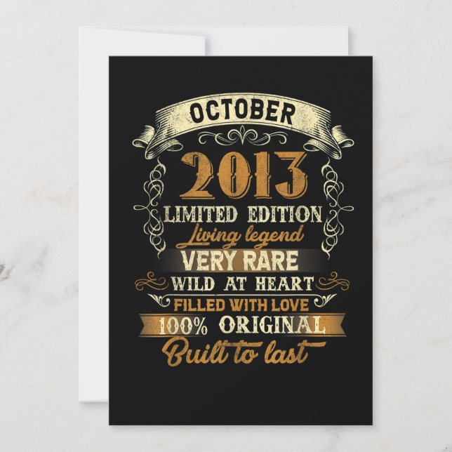 Invitation Cadeaux d'anniversaire Vintage octobre 2013 (Devant)