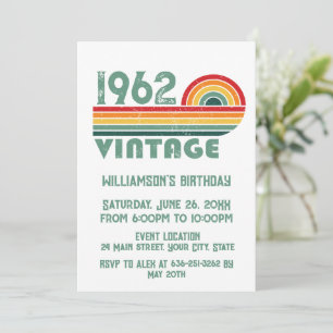 Invitation Cadeaux d'anniversaire vintages personnalisés