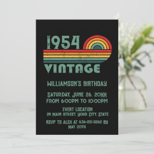 Invitation Cadeaux de 70e anniversaire vintages personnalisés