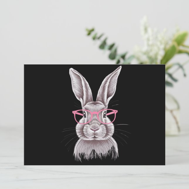 Invitation Cadeaux de famille mignons Funny Bunny Pâques  (Debout devant)