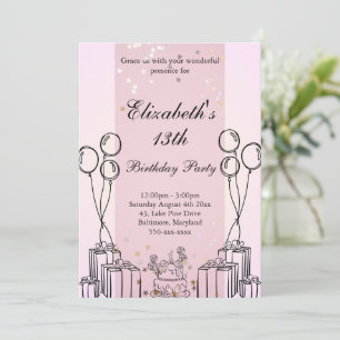 Invitation Cadeaux de gâteaux mignons Thème d'anniversaire Mo