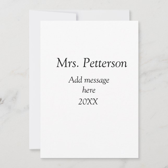 Invitation cadeaux de rentrée scolaire pour professeur avec a (Devant)