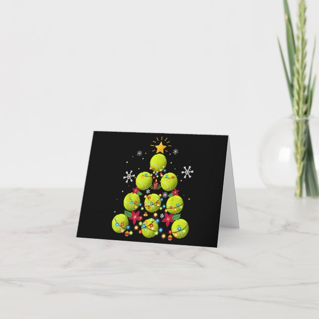 Invitation cadeaux de sapin de noël de tennis (Devant)