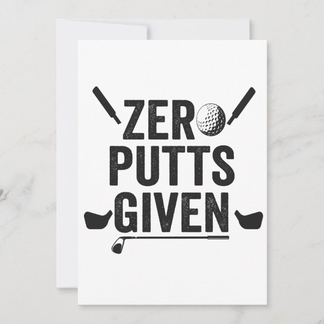 Invitation Cadeaux Drôles de Golf pour Papa Zéro Putt Donné (Devant)