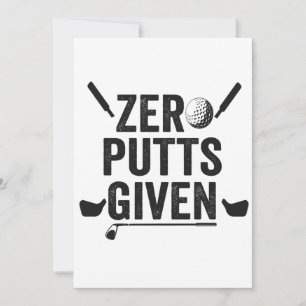 Invitation Cadeaux Drôles de Golf pour Papa Zéro Putt Donné