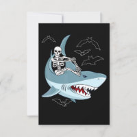 Cadeaux drôles de requin qui monte un squelette po