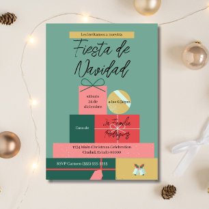 Invitation Cadeaux festifs rétro espagnols Fête de Noël