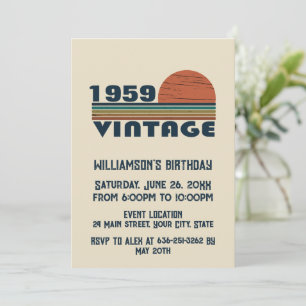 Invitation Cadeaux personnalisés vintages 65e anniversaire