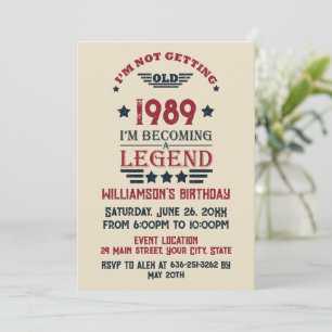 Invitation Cadeaux personnalisés vintages de 35e anniversaire