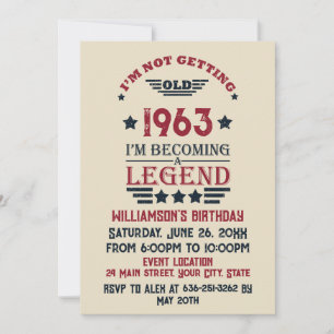 Invitation Cadeaux personnalisés vintages de 60e anniversaire