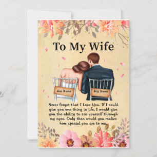 Invitation Cadeaux pour femme Lettre à ma femme Amour de ma