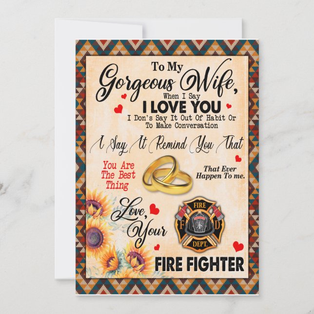 Invitation Cadeaux pour Femme | Lettre à Ma Femme Amour de Ma (Devant)