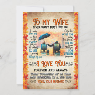 Invitation Cadeaux pour femme Lettre à ma femme Amour de mo