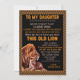 Invitation Cadeaux pour fille   Lettre à ma fille de la part 