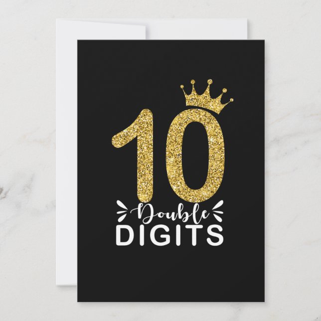 Invitation Cadeaux pour filles de 10 ans Double chiffre couro (Devant)