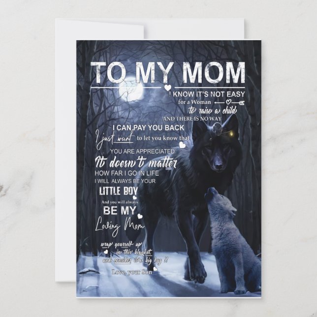 Invitation Cadeaux pour maman | Lettre à ma maman amour de fi (Devant)