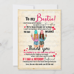 Invitation Cadeaux pour Meilleure Amie   Lettre à Ma Meilleur