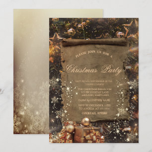 Invitation Cadeaux Présente,Flocons Société Vintage