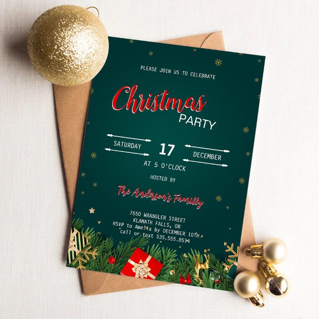 Invitation Cadeaux rustiques Étoiles Noël fête (Créateur téléchargé)