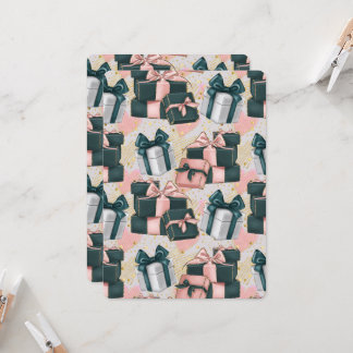 Invitation Cadeaux verts et roses