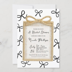 Invitation Cadre à arc en or et petite douche de mariée à noe