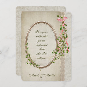 Invitation Cadre antique pour Mariage Verse