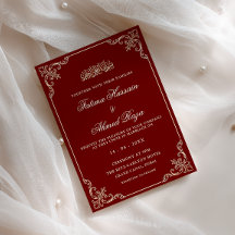 Cadre Antique Vintage Rouge Bourgogne Mariage Musu