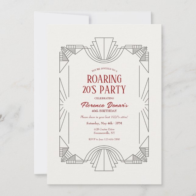 Invitation Cadre Art Déco (Devant)