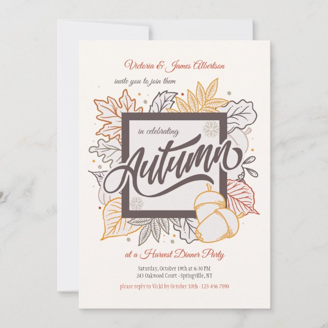 Invitation Cadre Automnal (Devant)