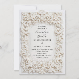 Invitation Cadre baroque classe élégant Nuestra Boda Mariage