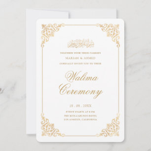 Invitation Cadre baroque élégant Cérémonie Walima écriture do