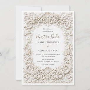 Invitation Cadre baroque élégant et classe Notre mariage