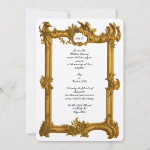 Invitation Cadre baroque rococo de couleur antique du XVIIIe