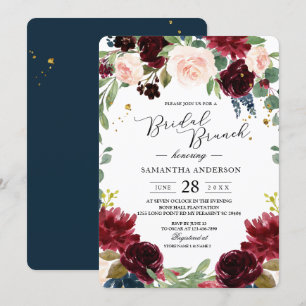 Invitation Cadre bleu et rouge de la marine bourguignonne rus